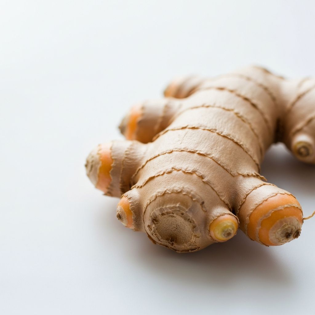 Fresh ginger root specimen