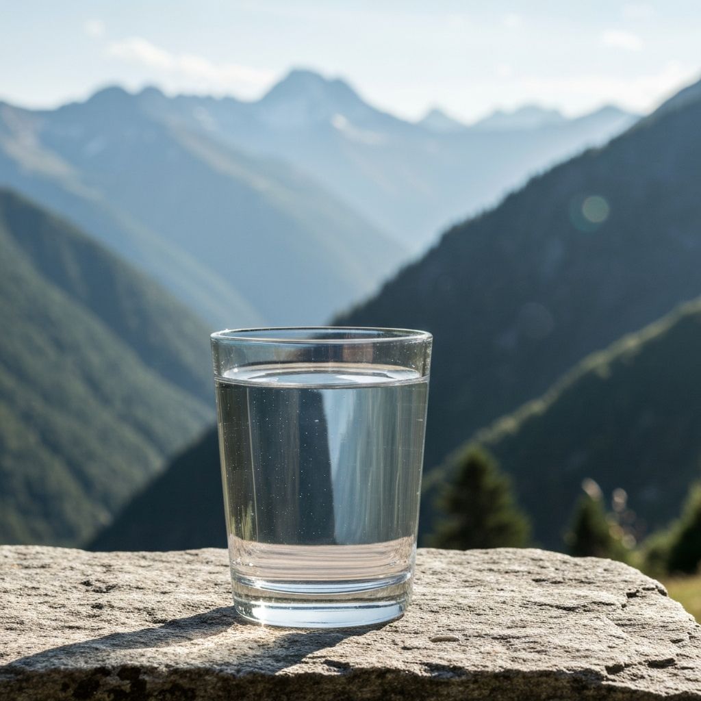 Pure water with mountain background